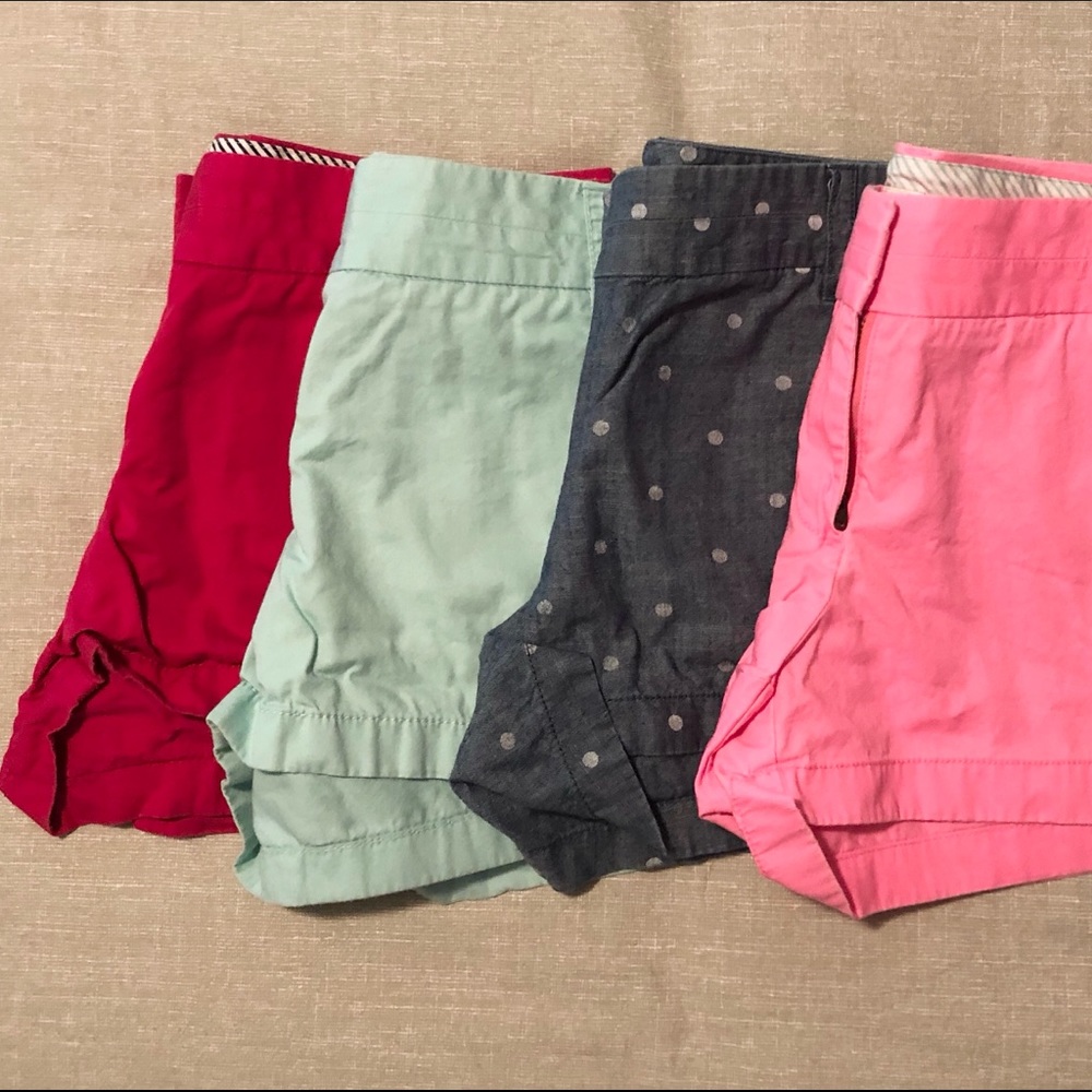 Four pairs of shorts from J. Crew
